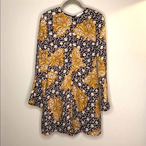 A.L.C. Bell Sleeve Floral Motif Mini Dress.